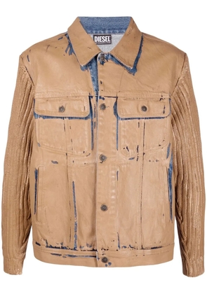 Diesel panelled denim jacket - Neutrals
