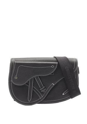 Christian Dior Pre-Owned 2018-2022 Kaws Grained Calfskin Saddle Pouch crossbody bag - Black
