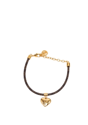 Louis Vuitton Pre-Owned 2000-2026 Monogram and Gold Plated Blooming Heart Charm Bracelet costume bracelet - Brown