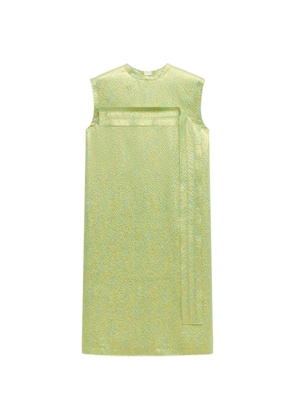 Marni green silk cloqué dress with panel detail