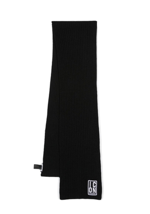 DSQUARED2 logo-patch knitted scarf - Black
