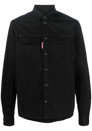 DSQUARED2 Icon crystal-embellished denim shirt - Black