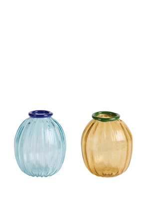 Lisa Corti Rosebud ribbed glass vases - Blue
