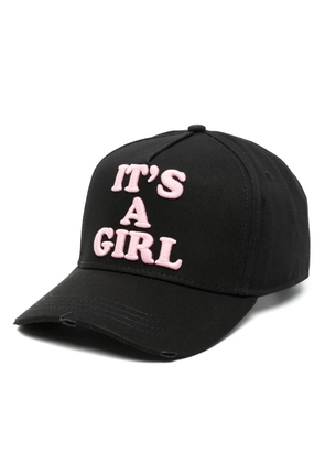 DSQUARED2 slogan-embroidered cotton baseball cap - Black
