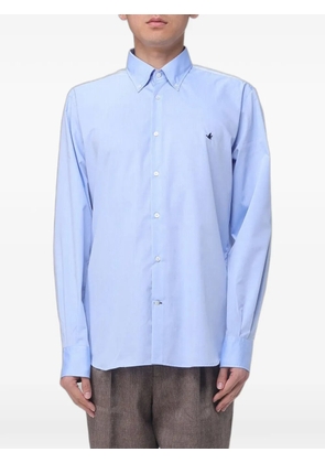 BROOKSFIELD poplin logo-embroidered shirt - Blue