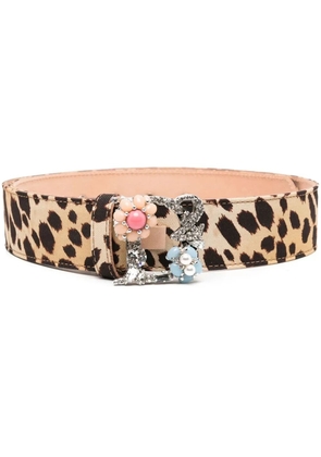 DSQUARED2 embellished leopard-print belt - Neutrals