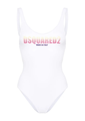 DSQUARED2 logo-print swimsuit - White