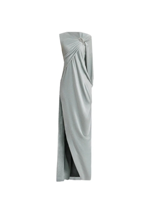 Gemy Maalouf asymmetrical draped-sleeve dress - Green