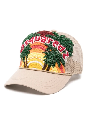 DSQUARED2 motif-embroidered baseball cap - Neutrals