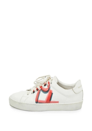 Burberry Pre-Owned Graffiti lace-up sneakers - White
