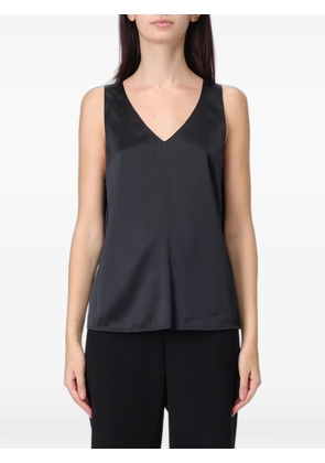 Emporio Armani V-neck satin tank top - Black