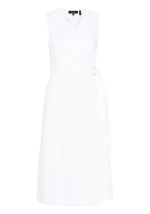 Theory sleeveless wrap midi dress - White