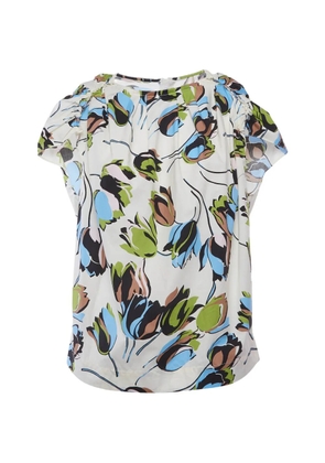 Marni Pre-Owned floral-print pleated blouse - White