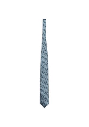 Zegna jacquard-woven silk tie - Blue