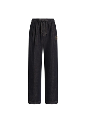 Dolce & Gabbana denim joggers with patch - Blue
