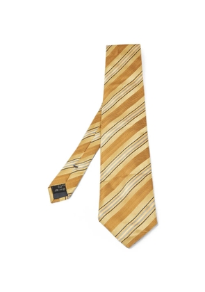 Ermenegildo Zegna Vintage diagonal-striped silk tie - Yellow