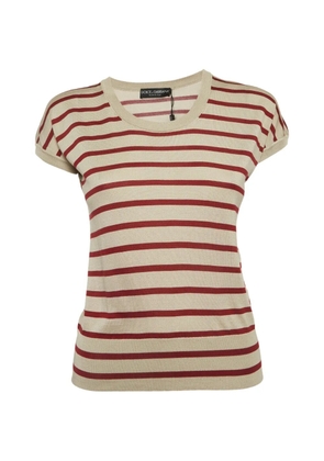 Dolce & Gabbana Pre-Owned striped knitted T-shirt - Neutrals