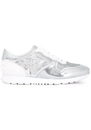 Tod's metallic lace-up sneakers - Grey