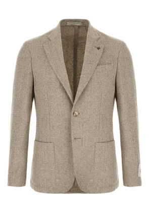 Corneliani herringbone single-breasted blazer - Neutrals