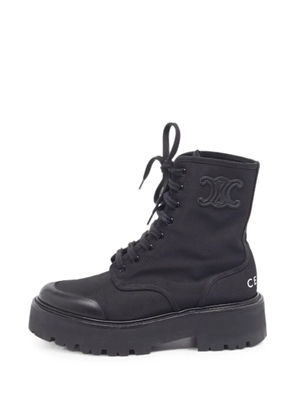 Celine Pre-Owned logo-detail combat boots - Black