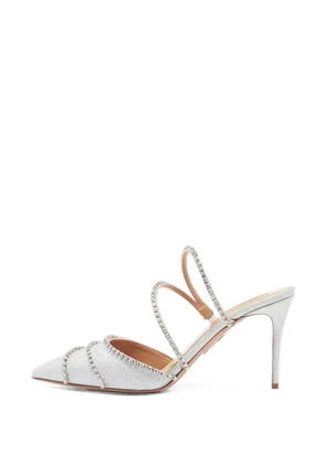Aquazzura crystal-embellished pointed-toe mules - Silver