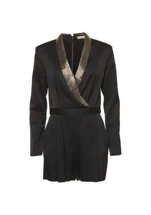 alice + olivia Kyrie satin playsuit - Black