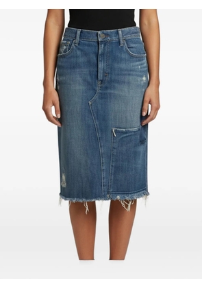 Polo Ralph Lauren Vintage distressed-effect midi skirt - Blue