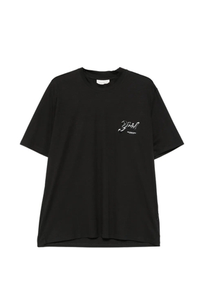 YES LONDON logo-patch crew-neck T-shirt - Black