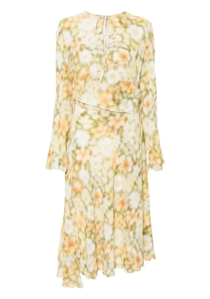 Acne Studios abstract-print wrap midi dress - Green