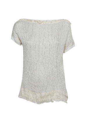 Lanvin Pre-Owned lurex-knit short-sleeve top - White