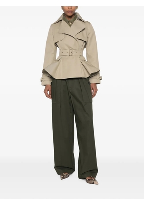 Burberry peplum-hem belted jacket - Neutrals