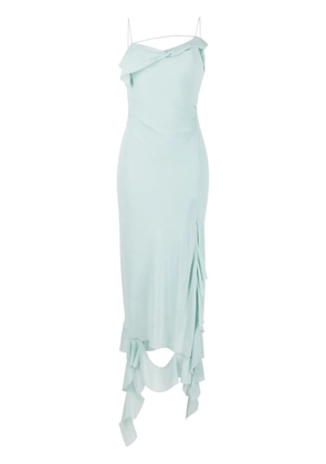 Acne Studios asymmetric ruffled midi dress - Blue