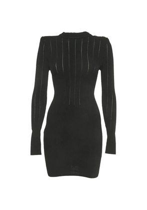 Balmain Pre-Owned long-sleeved ribbed mini dress - Black