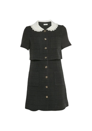 SANDRO Faustine Peter Pan collar mini dress - Black