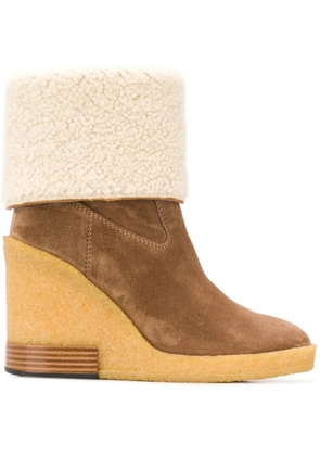Tod's wedge ankle boots - Brown