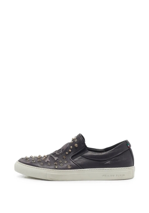Philipp Plein skull studded slip-on sneakers - Black