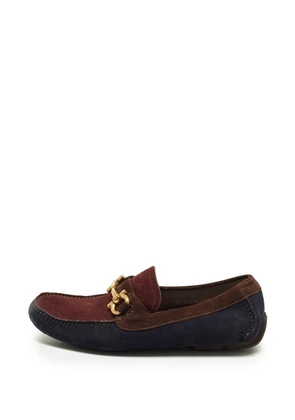 Ferragamo Pre-Owned Gancini suede loafers - Blue