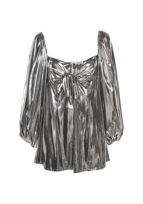 The Attico lamé off-shoulder mini dress - Silver