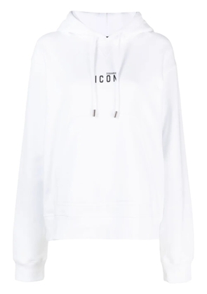 DSQUARED2 logo-print cotton-jersey hoodie - White