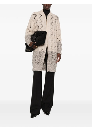 Fabiana Filippi open-knit zip-up cardigan - Neutrals