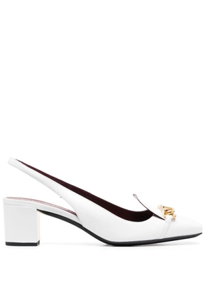Valentino Garavani VLogo Chain 50mm slingback pumps - White