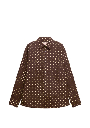Marni brown poplin shirt with Polka Rhythm print