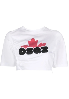 DSQUARED2 DSQ2- print cropped T-shirt - White