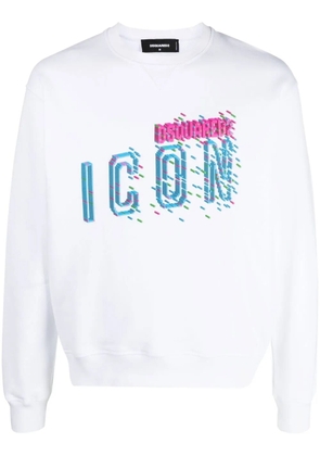 DSQUARED2 Icon-print cotton sweatshirt - White