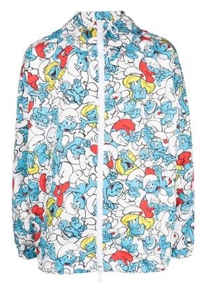 DSQUARED2 Smurf-print hooded jacket - White