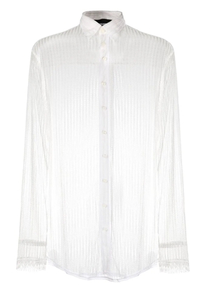 DSQUARED2 sheer lace long-sleeve shirt - White