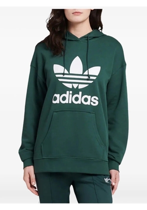 adidas trefoil-print hoodie - Green