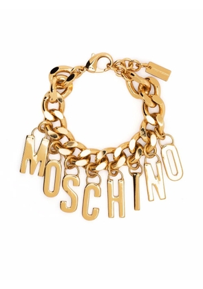 Moschino logo-lettering chain bracelet - Gold