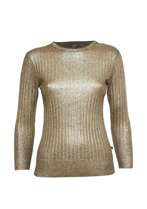 Louis Vuitton Pre-Owned rib-knit metallic sweater - Gold