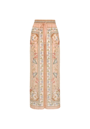 ZIMMERMANN Roselight floral-print silk trousers - Neutrals